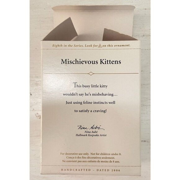 Hallmark Keepsake Ornament ~ Mischievous Kittens 2006 ~ 8th in the Series - Picture 7 of 9